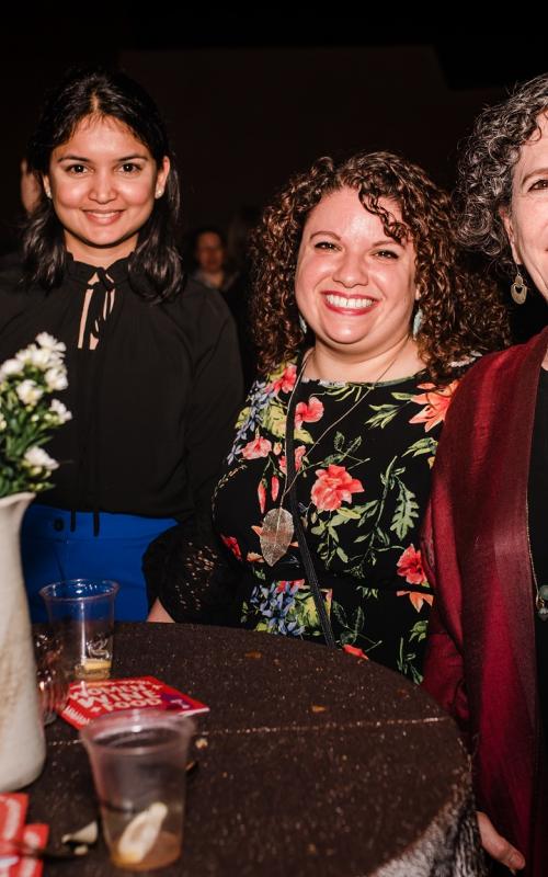 Three smiling folks at Women Wine and Food in 2023